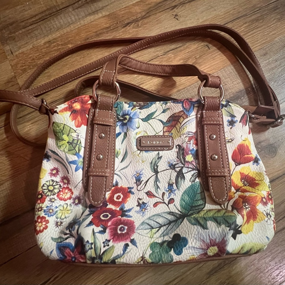 Floral Leather Shoulder Bag